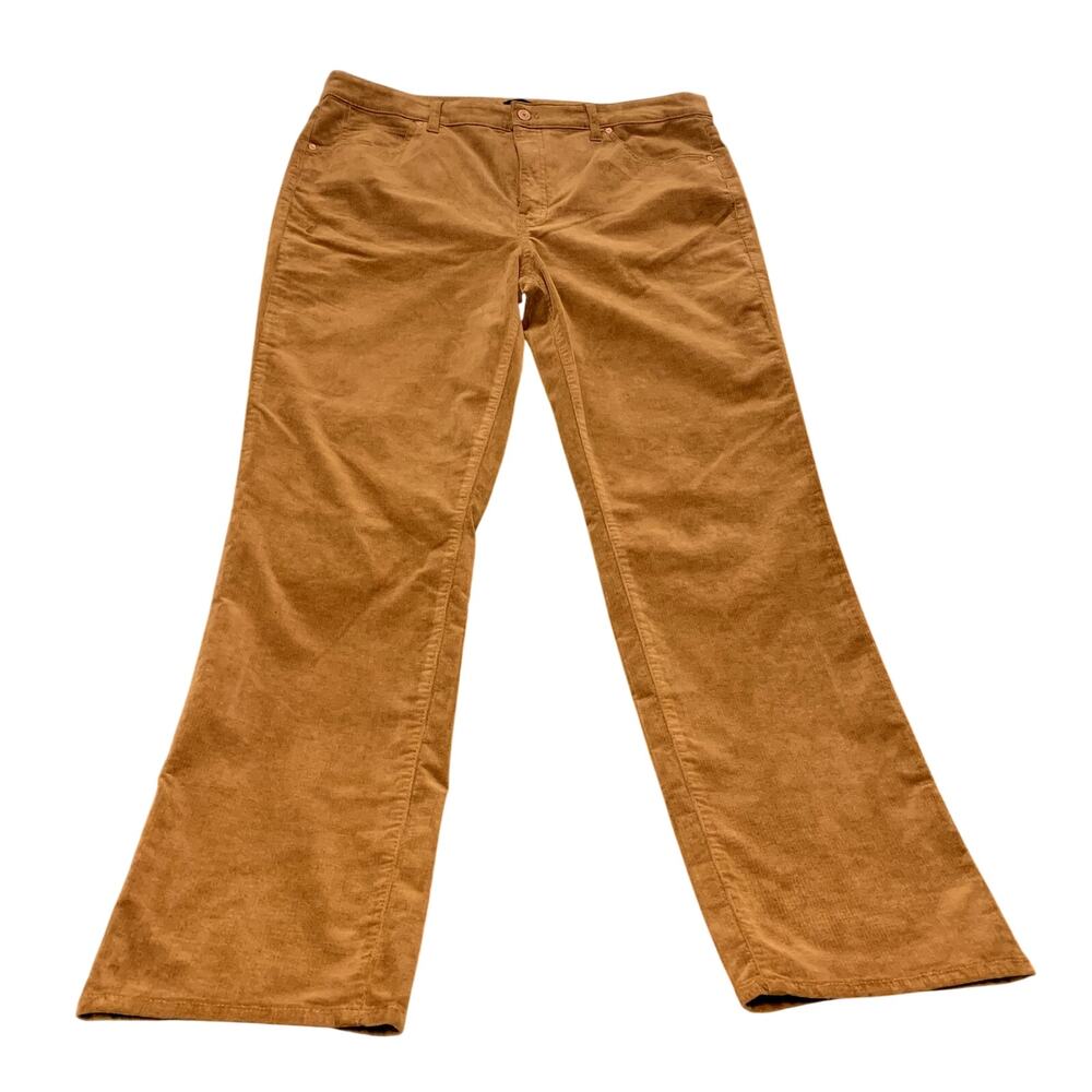 Talbots Stretch Corduroy Rust Brown Straight Leg Pant Size 14